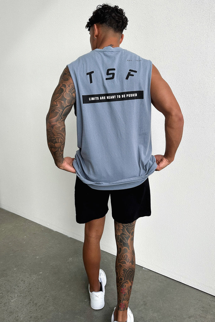 Boss Tank Top - Dusty Blue