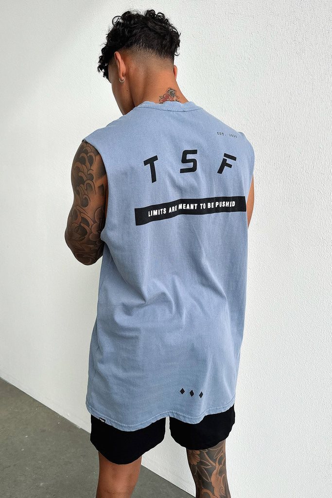 Boss Tank Top - Dusty Blue