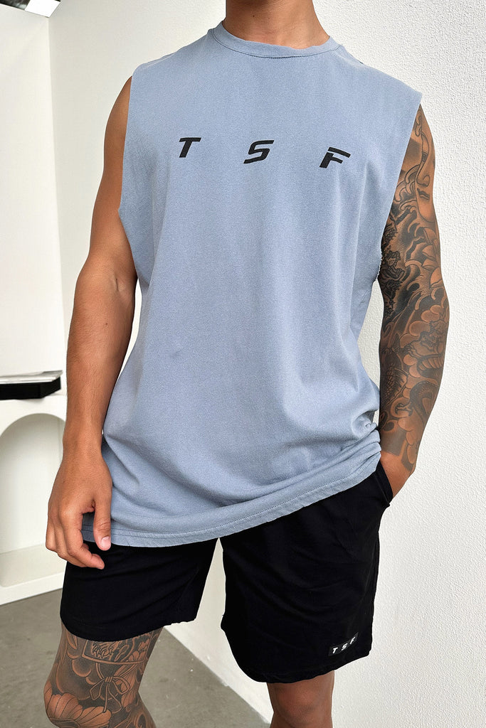 Boss Tank Top - Dusty Blue