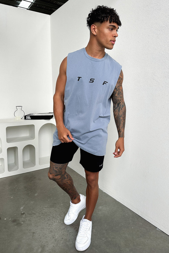 Boss Tank Top - Dusty Blue