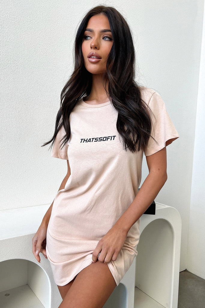 Femme T-shirt Dress - Beige