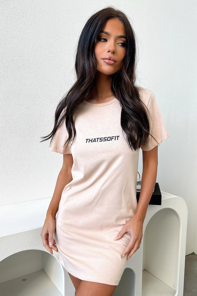 Femme T-shirt Dress - Beige